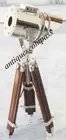 NAUTICAL DESIGNER SEARCH LIGHT SPOTLIGHT STUDIO TABLE LAMP W/BROWN TRIPOD STAND