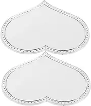 Generic 2pcs Little Mirror Cute Handheld Mirror Silver Plastic
