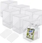 Mlikero Card Deck Cases - 6 Pack Acrylic Boxes Holding 100+ Sleeved Cards with Dividers, Clear Fit for MTG, Baseball, & Sports Cards - 3 Black + 3 White