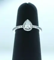 NEW Authentic PANDORA Sterling Silver Pave Classic Teardrop Halo Ring
