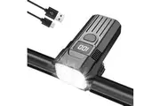 Bike Lights Front LED Torch, 3000LM Super Bright 22 Hrs Rechargeable Lightweight Bicycle Lights IPX68 Waterproof 6 Modes Road Mountain Cycling Fishing Woking at Night(Black)
