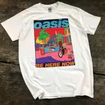 T 恤 OASIS BE HERE NOW T 恤白色棉質紮染厚