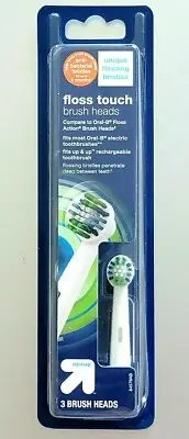 Up and up floss touch brush heads. 3 pack. Replacement heads