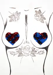 [Neva Nude] Red And Blue Sequin Pasties