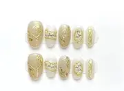 Handmade Fake Nail Design Medium Long Heart Shape Design Manicure Wearable Full Coverage Artificial Manicure