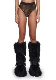 [Club Exx] Techno Fantasy Fishnet Booty Shorts - Black