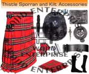 Scottish Traditional Royal Stewart Tartan 8 yard Kilt & Accessories Deal for Men