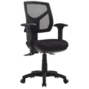 RIO LOW BACK WITH HEIGHT ADJUSTABLE ARMS Task Chair METRO BLACK FABRIC