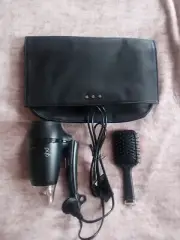 ghd Flight Travel Hair Dryer - Black Paddle Brush and GHD Travel Bag