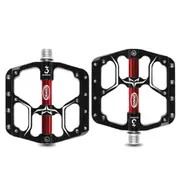 Bicycle Pedal Flat MTB Road 3 Bearings Bicycle Pedals Mountain Bike Pedals Wide Platform Pedal CX-V15 black_Free size