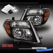 For 08-12 Pathfinder Black Headlights Headlamps w/Blue LED DRL Signal+6000K HID (for: Nissan)