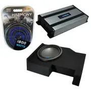 Fits 14-UP GMC Sierra Crew Cab Alpine S-W12D4 Single 12 Sub Box HA-A800.1 Amp