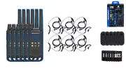 Motorola Solutions T802 Two Way Radios w/ 6 PTT Earpieces, Bluetooth 6-Pack