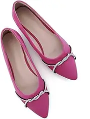 [TN TANGNEST] Womens Casual Flats Fashion Chain Pointed Toe Ballet Flats Rhinestone Flats Comfort Slip On Dress Shoes, F Rose Red, 9