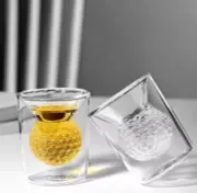 A Set of Two Double Walled Golf Whiskey / Shot Glasses