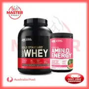 Optimum Nutrition 100%Gold Standard Whey Protein 5lb + ON Amino Energy 30 Servs