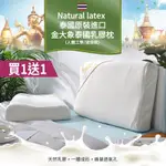 【NATURAL LATEX】買1送1 泰國原裝進口金大象泰國乳膠枕(人體工學/波浪款/Q彈支撐/釋壓舒眠)