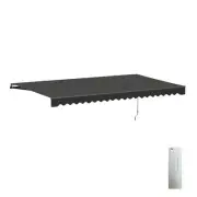 ALEKO Motorized Black Frame Retractable Home Patio Canopy Awning 20'x10' Black