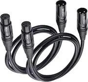 Cable Matters 2-Pack Premium XLR to XLR Microphone Cable - 0.9m, Oxygen-Free Copper (OFC), Speaker/Mic Cable Male to Female