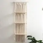 Gazechimp Macrame Wall Hanging Handwoven Cotton Rope Tapestry Shelf Organizer