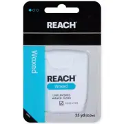 2 Pack REACH Unflavored Waxed Dental Floss, 55 yds