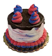 DEZICAKES Fake Cake Artificial Food Red White Blue Drizzle Cake
