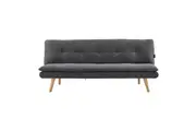 Sarantino 3 Seater Linen Sofa Bed Couch Lounge Futon - Dark Grey