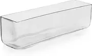 [CYS EXCEL] Glass Rectangle Vase (H:4" Open:16"x4") | Multiple Size Choices Rectangular Flower Vase Centerpieces | Decorative Wedding Centerpiece Vases | Glass Terrarium Container