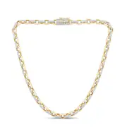 Celebration 10ct Yellow Gold Round Cut 14.5 CT tw Lab Grown Diamonds Necklace