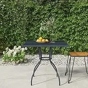 Garden Table Anthracite Steel Mesh, Outdoor Table for Patio, Dining, Party, Tables, Foldable, Portable (80x80x72.5 cm)