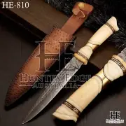 HUNTEX Handmade Damascus Blade, Camel Bone Handle, 330 mm Long Bushcraft Knife