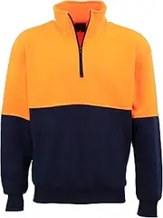 [Zmart Australia] Hi Vis Safety Fleecy Half Zip Pullover Jumper Jacket Sweater Shirts Workwear