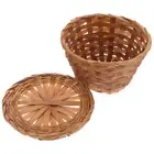 Bamboo Basket Lidded Countertop Woven Basket For Bread Elegant Hand Woven Tea