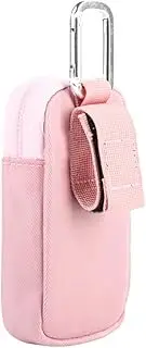 MP3/MP4 Portable Storage Bag with Buckle Dustproof with Convenient Clear Window for Direct Operation Pink