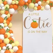 A Little Cutie Is On The Way Baby Shower Decal for Balloon Arch Peel and Stick -A little Cutie Is On The Way Decorations,Cutie on the way Baby Shower Stickers for Backdrop,Gender Reveal Party Supplies