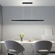MAGNIFICA LUCE Linear Pendant Light, Modern Black Dual-Directional Glow, Minimalist LED Ceiling Fixture for Multi-Room Use, 45W 4000K Neutral White