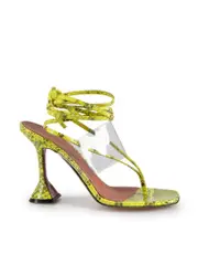 Yellow Leather Snake Zula 95 Sandals