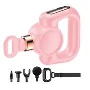 Handheld Muscle Massage Gun with Massage Belt and 4 Massage Heads - Pink