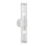 Belfast White Clear Rod Glass Up and Down Wall Light