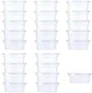 Homiliky Slime Storage Containers 24 Pack, Reusable Leakproof Clear Plastic Foam Ball Storage Cups Storage Jars Containers with Lids Slime Pots Tubs
