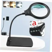 Large 20X 10X Magnifying Glass with 36 LEDs Light and Stand Flexible