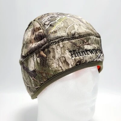 Huntworth Victor Mens Beanie Hat Cap Mossy Reversible Oak Country to Orange OSFM