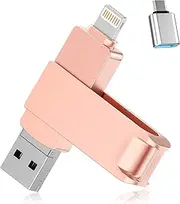 512GB Photo Stick for iPhone,4-in-1 Flash Drive for iPhone，USB 3.0 Memory Stick Thumb Drive External Storage Compatible/PC/iPad/More Device (Pink)