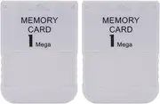 Wisoqu for PS1 Memory Card, High Speed 1 Mega Video Game Console Memory Card Compatible with PS 1 Classic Game Systems (2 Pieces)
