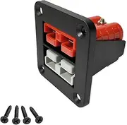 50A Plug Mounting Panel, Double Header Mounting Bracket Panel Plug Flush Mount, 12-24V Mounting Bracket Panel Cover for Anderson