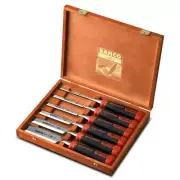 New Bahco Ergonomic Design Precision Ground Blade 6pce Chisel Set in Wooden Box