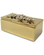 Vivience Oblong Decorative Box with Flower Lid