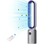 ADVWIN Bladeless Tower Fan Air purification Cooler, Portable Bladeless Fan Air Circulator with Remote Control, 24 Speeds Settings