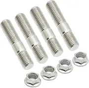 4X Manifold Studs & Flange Nuts M10 x 1.25 Stainless Steel Inlet Exhaust for Toyota for Nissan for Honda 48MM Long