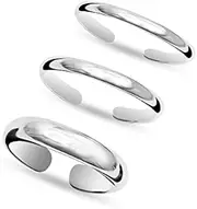 [LeCalla] 925 Sterling Silver Minimalist Toe Rings Set Simple Open Adjustable Toe-Rings for Women, Sterling Silver, No Gemstone